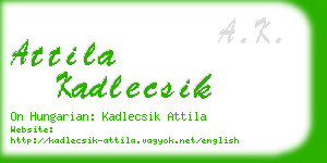 attila kadlecsik business card